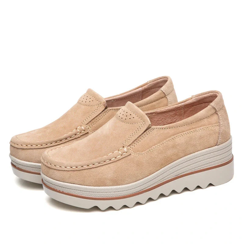 Women’s Wide Fit Orthopedic Suede Leather Shoes – Comfortable Walking & Casual Supportive Footwear
