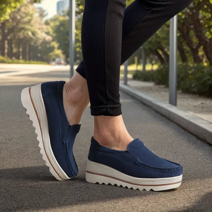 Women’s Wide Fit Orthopedic Suede Leather Shoes – Comfortable Walking & Casual Supportive Footwear