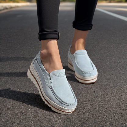 Women’s Wide Fit Orthopedic Suede Leather Shoes – Comfortable Walking & Casual Supportive Footwear