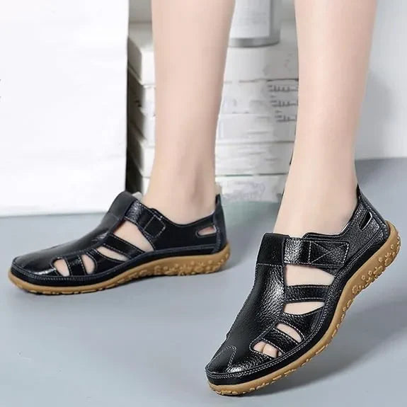 Airfleek Women’s Orthopedic Leather Shoes – Wide Toe Box & Wide Size Comfort Walking Shoes