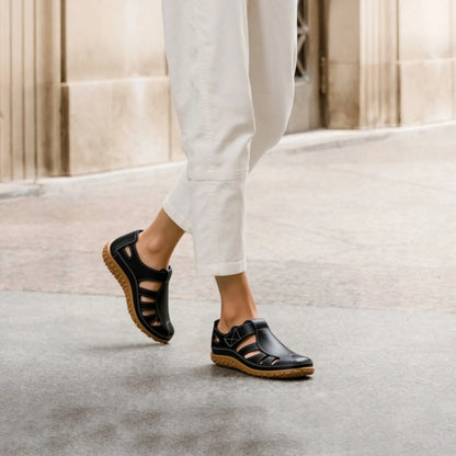 Airfleek Women’s Orthopedic Leather Shoes – Wide Toe Box & Wide Size Comfort Walking Shoes