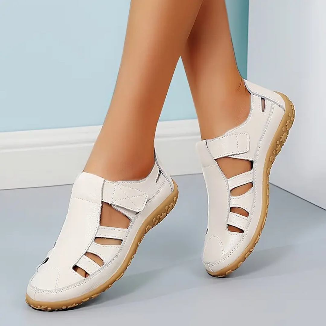 Airfleek Women’s Orthopedic Leather Shoes – Wide Toe Box & Wide Size Comfort Walking Shoes